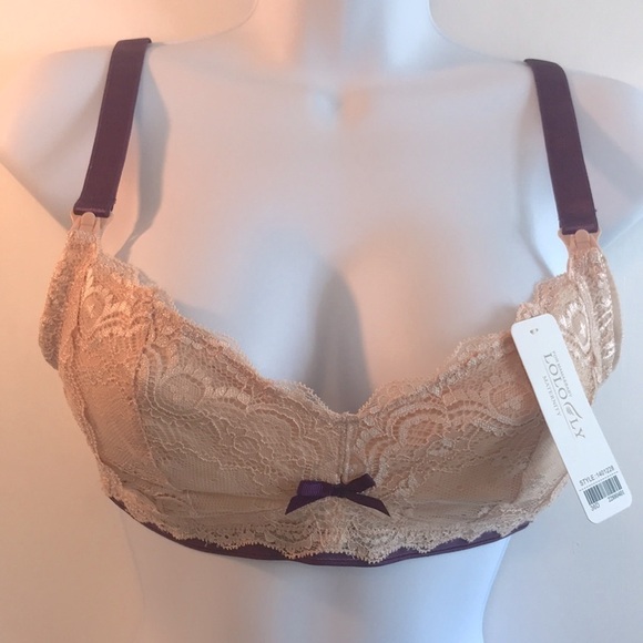 NWT Lolofly Maternity Soft All Over Lace Nursing Bra Size 34D - Picture 5 of 15